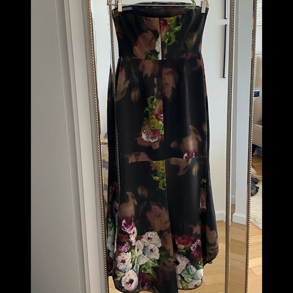 Black Halo Eve High Low Floral gown - Picture 2 of 2